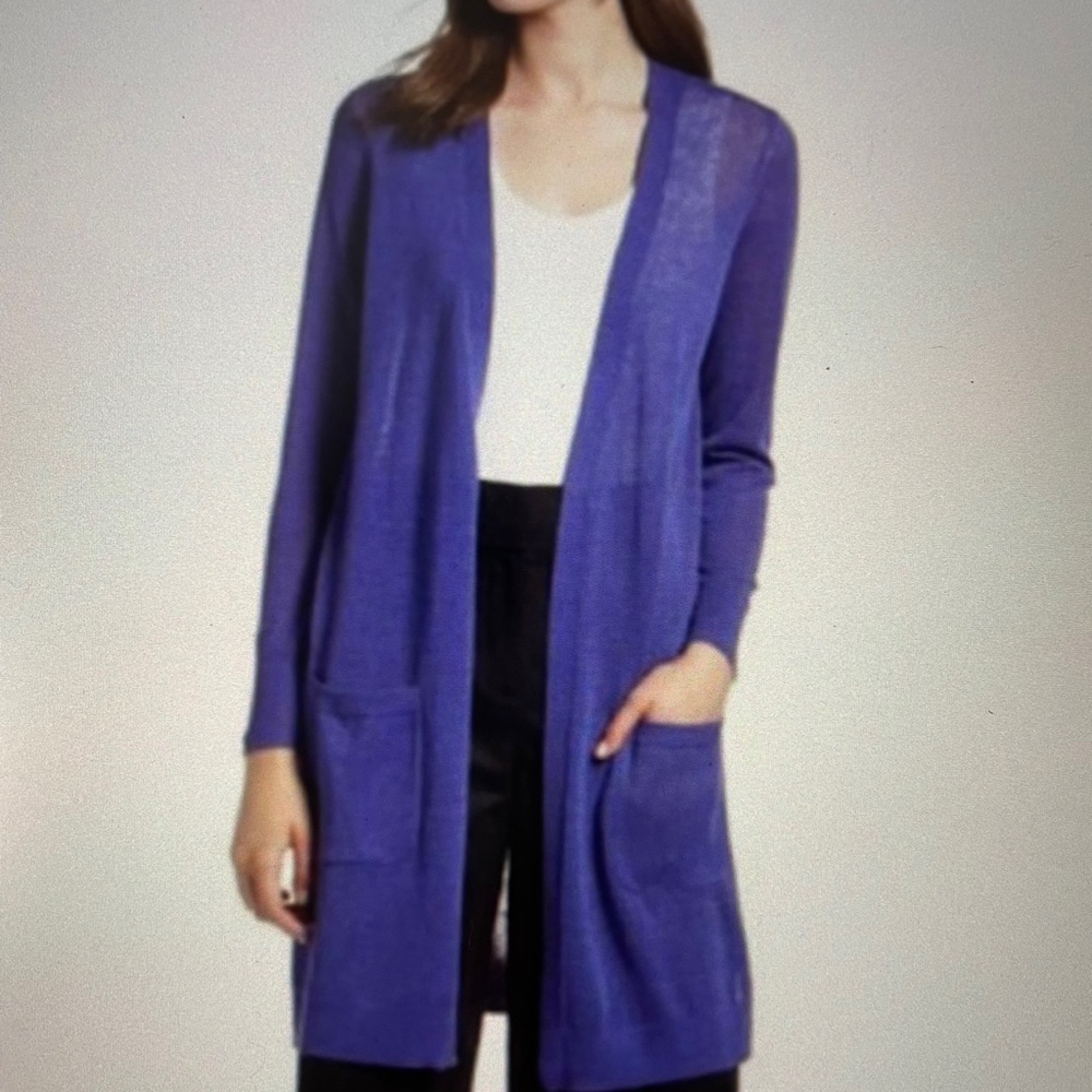 Halogen (Nordstroms) Purple Long Cardigan Sweater